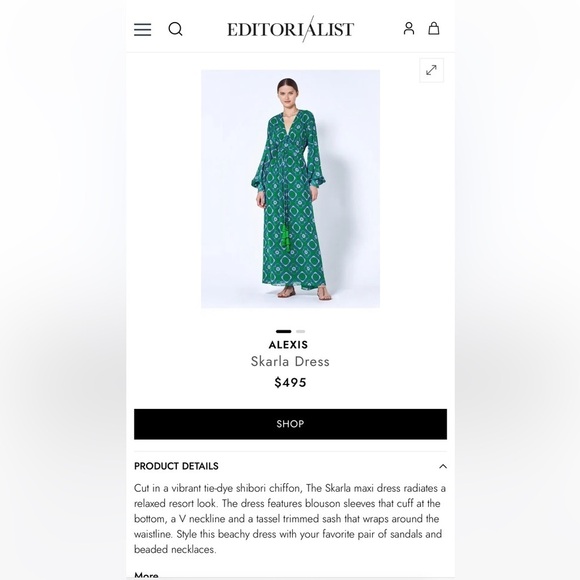 Alexis Skarla Green Patterned Maxi Dress - Picture 2 of 3